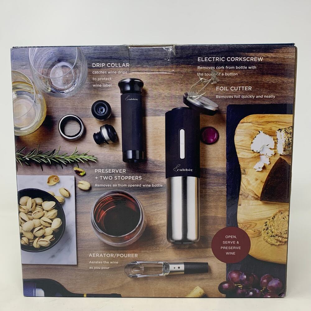 NWT! Rabbit 8-Piece Electric Wine Set - Picture 3 of 7